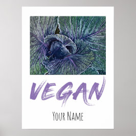 Veganes Rotes Cabbage Vintages Geschenk Poster