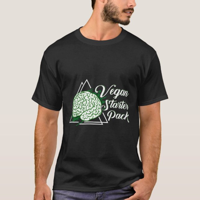 Veganes Starter Pack zum Thema "Grünes Hirn - T-Sh T-Shirt (Vorderseite)