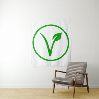 Veganes Symbol Vegetarischer Veganismus Tierrechte Wandteppich