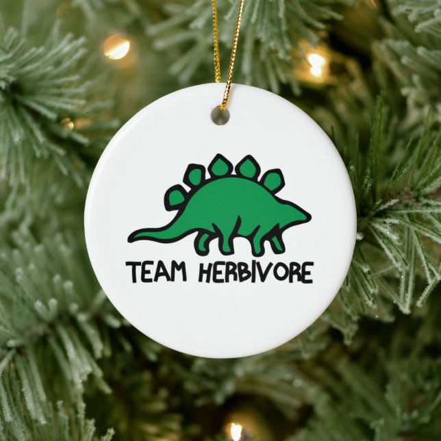 Veganes Team Herbivore Niedlich und Funny Dinosaur Keramik Ornament (Baum)