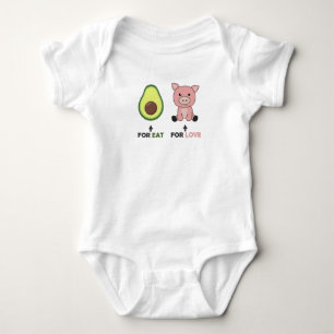Veganes tierisches Lover Eat Avocado Schweine Lieb Baby Strampler