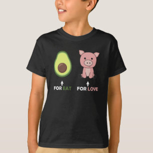 Veganes tierisches Lover Eat Avocado Schweine Lieb T-Shirt