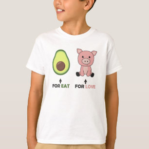 Veganes tierisches Lover Eat Avocado Schweine Lieb T-Shirt