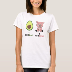 Veganes tierisches Lover Eat Avocado Schweine Lieb T-Shirt