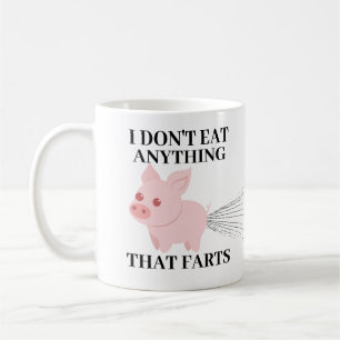 Veganes Vegetarisch   Ich esse nichts, was Furzen Kaffeetasse