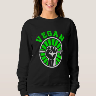 Veganes Vegetarisches Lebensmittel Gemüse Gabel Bi Sweatshirt