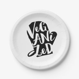 Veganisierte Vegane Hintergrundfarbe Pappteller