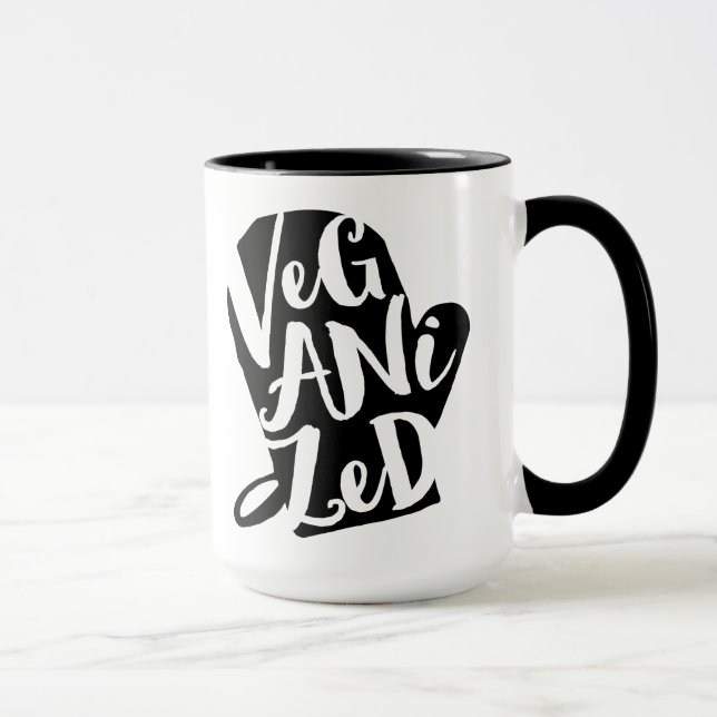 Veganisierte Vegane Hintergrundfarbe Tasse (Rechts)
