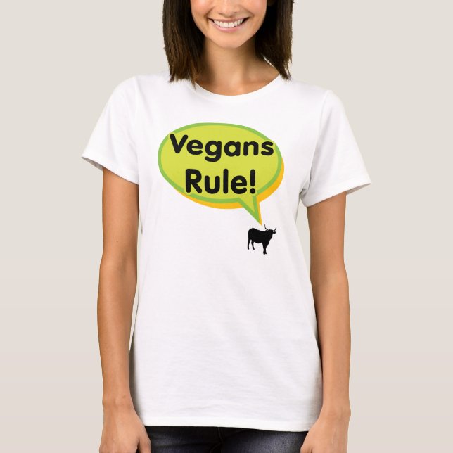 Vegans-Regel! Grüner Entwurf T-Shirt (Vorderseite)