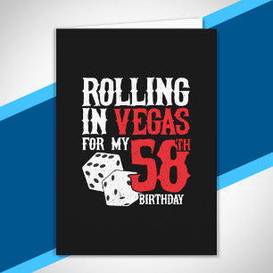 Vegas 58th Birthday Party - Rolling in Vegas Karte