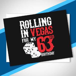 Vegas 63rd Birthday Party - Rolling in Vegas Postkarte