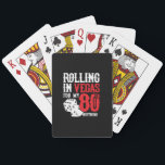 Vegas 80th Birthday Party - Rolling in Vegas Spielkarten<br><div class="desc">Going to Vegas for your 80th birthday? This "Rolling in Vegas for My 80th Birthday" design is a fun 80th birthday gift for a trip to Las Vegas & souvenir to remember turning 80 years old with a birthday party in Vegas! Great Überraschung vakant gift!</div>