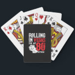 Vegas 80th Birthday Party - Rolling in Vegas Spielkarten<br><div class="desc">Going to Vegas for your 80th birthday? This "Rolling in Vegas for My 80th Birthday" design is a fun 80th birthday gift for a trip to Las Vegas & souvenir to remember turning 80 years old with a birthday party in Vegas! Great Überraschung vakant gift!</div>