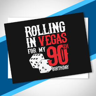 Vegas 90th Birthday Party - Rolling in Vegas Postkarte