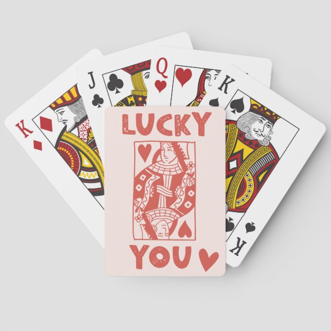 Vegas ästhetische Pink & Red Playing Cards Geschen Spielkarten (Rückseite)