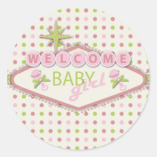 Vegas-Baby-Aufkleber Runder Aufkleber