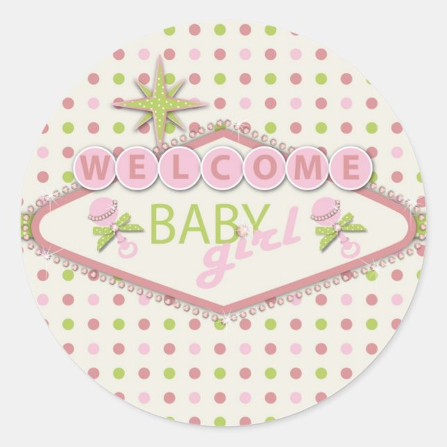 Vegas Babyaufkleber Runder Aufkleber (Vorderseite)