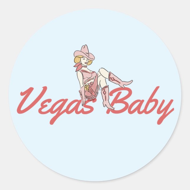 Vegas Babyaufkleber Runder Aufkleber (Vorderseite)