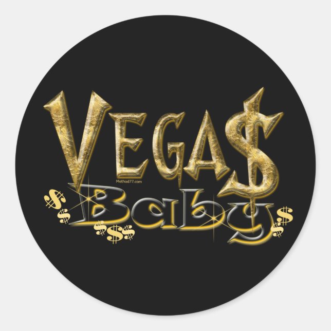 Vegas Babyaufkleber Runder Aufkleber (Vorderseite)