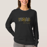 Vegas-Braut-Shirt T-Shirt<br><div class="desc">Nobles Gold und schwarzes Berühmtenfestzelt reden Las- Vegast-stück für die Braut an,  die Lieben zum Party in Vegas!  Mehr T - Shirtarten verfügbar.  T-Shirts verfügbar für das ganze Brautparty.</div>