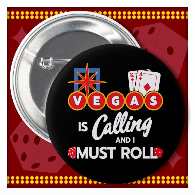 Vegas Calling Party Las Vegas Trip Las Vegas Button (Von Creator hochgeladen)