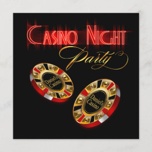 Vegas Casino Nacht FRAG MICH 2 SETZE DEINEN NAMEN  Einladung