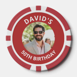 Vegas Casino Party Favor Red Photo Pokerchips