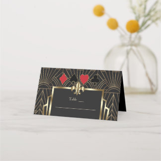 Vegas Casino Royale Art Deco 50th Birthday Platzkarte
