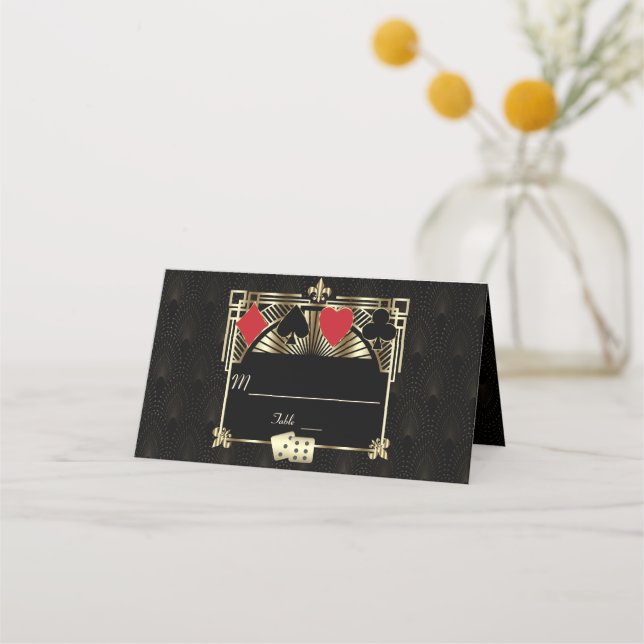 Vegas Casino Royale Great Gatsby Bachelor Party Platzkarte (Rückseite)