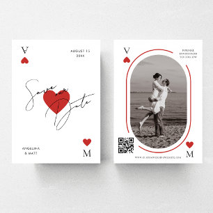 Vegas Casino Spielkarte Foto QR Code Hochzeit Save The Date