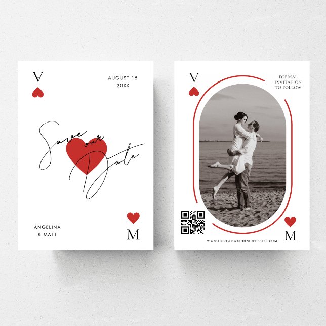 Vegas Casino Spielkarte Foto QR Code Hochzeit Save The Date (Von Creator hochgeladen)
