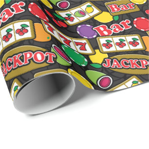 Vegas Casino Worker Slot Machine Gemustert Geschenkpapier