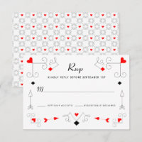 Vegas Cupid's Coeurs et Diamonds Mariage RSVP Car