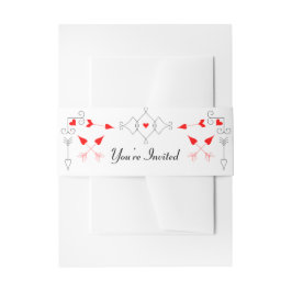 Vegas Cupid's Hearts Diamond Wedding Einladungsbanderole