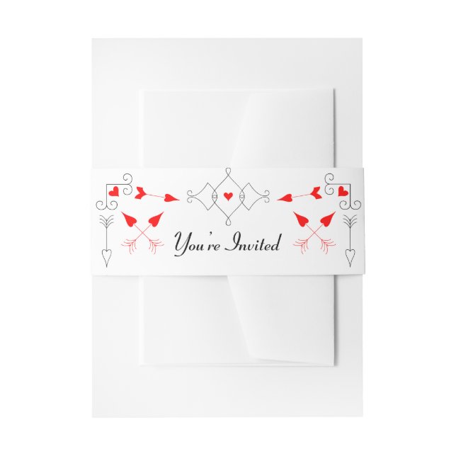 Vegas Cupid's Hearts Diamond Wedding Einladungsbanderole (Vorderseite Beispiel)