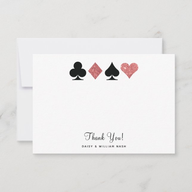 Vegas Faux Parties scintillant rose Carte de remer (Devant)