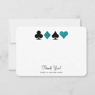 Vegas Faux Parties scintillant Turquoise Carte de