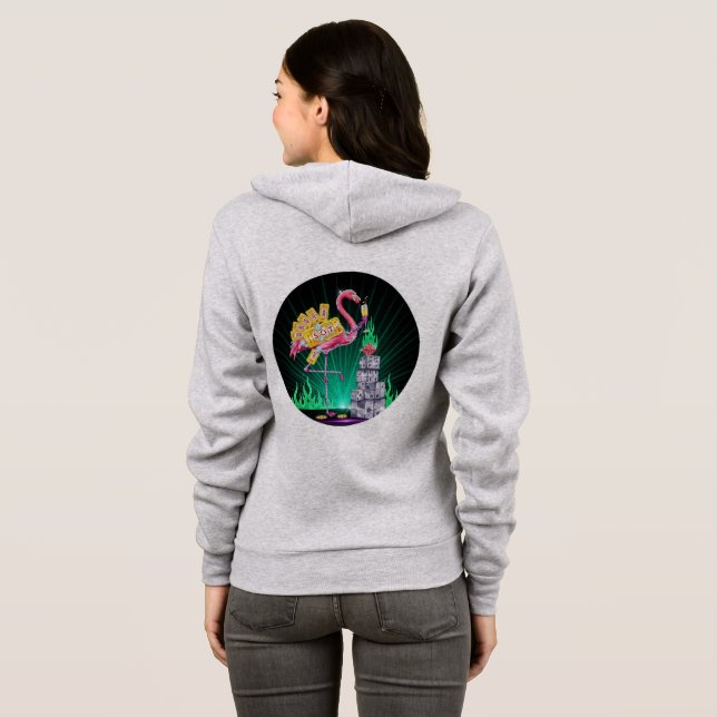 Vegas Flamingo Sparkle ✨ 🎆 Hoodie (Schwarz voll)
