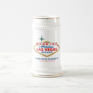 Vegas-Hochzeit in Urlaubsort GedenkStein Bierglas