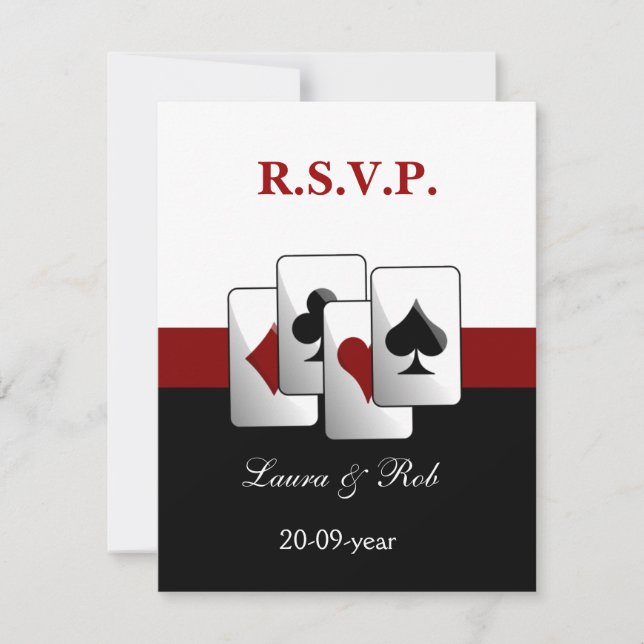 Vegas Hochzeit Rsvp Karten (Vorderseite)