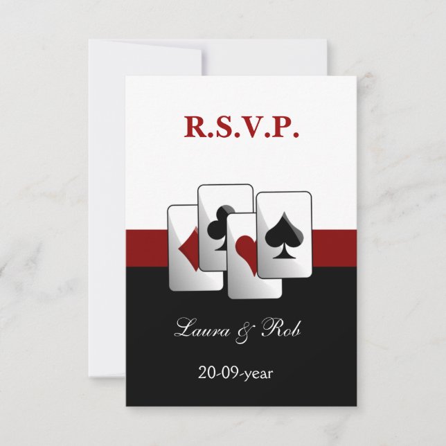 Vegas Hochzeit rsvp Karten Standard 3,5 x 5 (Vorderseite)