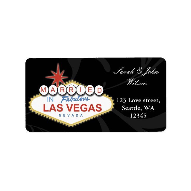 Vegas Hochzeit ,Rücksendesiegel Adressaufkleber (Vorne)