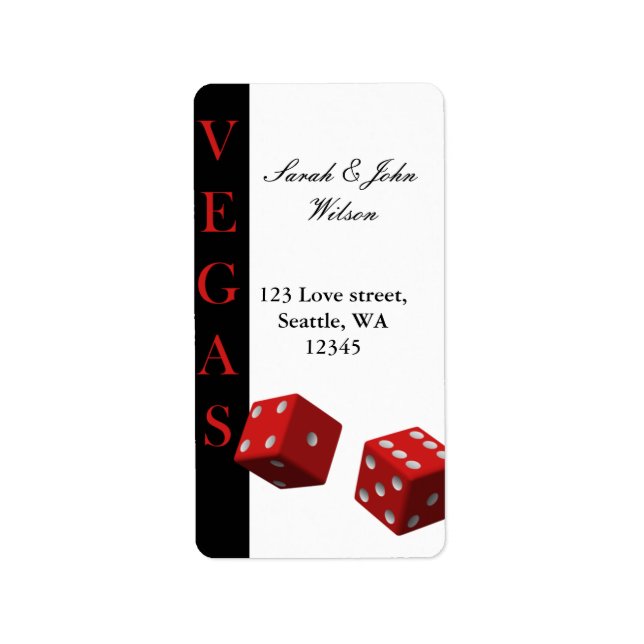Vegas Hochzeit ,Rücksendesiegel Adressaufkleber (Vorne)
