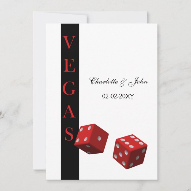 Vegas Hochzeit speichern Sie das Datum Ankündigung (Vorderseite)