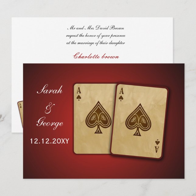 Vegas-Hochzeitseinladung Einladung (Vorne/Hinten)