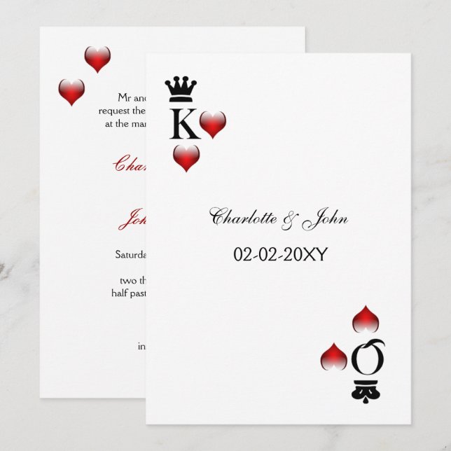 Vegas-Hochzeitseinladung Einladung (Vorne/Hinten)