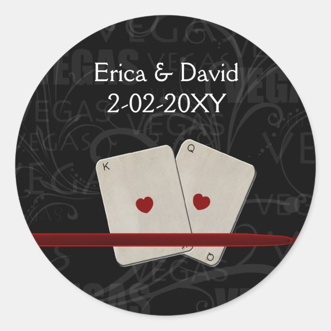 Vegas-Hochzeitstag-Umschlag Aufkleber (Vorderseite)