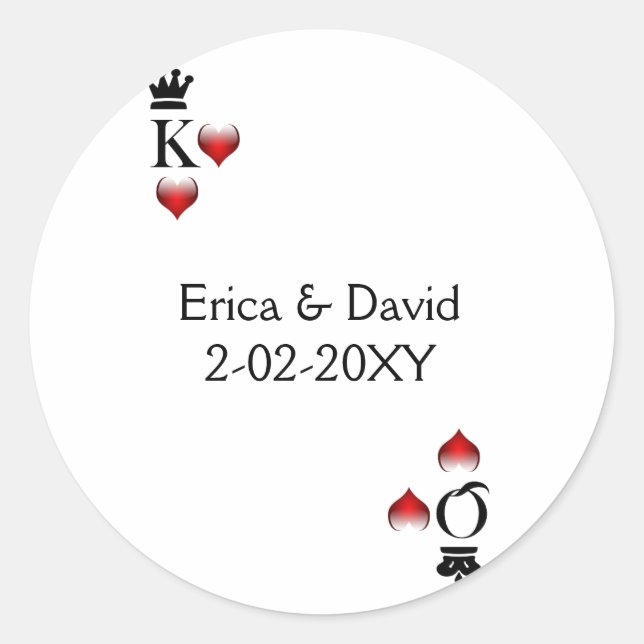Vegas-Hochzeitstag-Umschlag Aufkleber (Vorderseite)