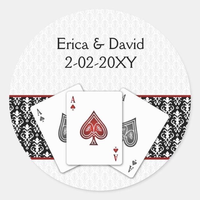 Vegas-Hochzeitstag-Umschlag Aufkleber (Vorderseite)
