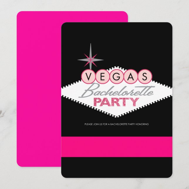 Vegas-Junggeselinnen-Abschied Einladung (Vorne/Hinten)
